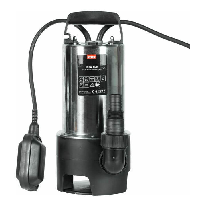 Pompe immergée pour eaux usées STIER, acier inoxydable, ESTW-1100