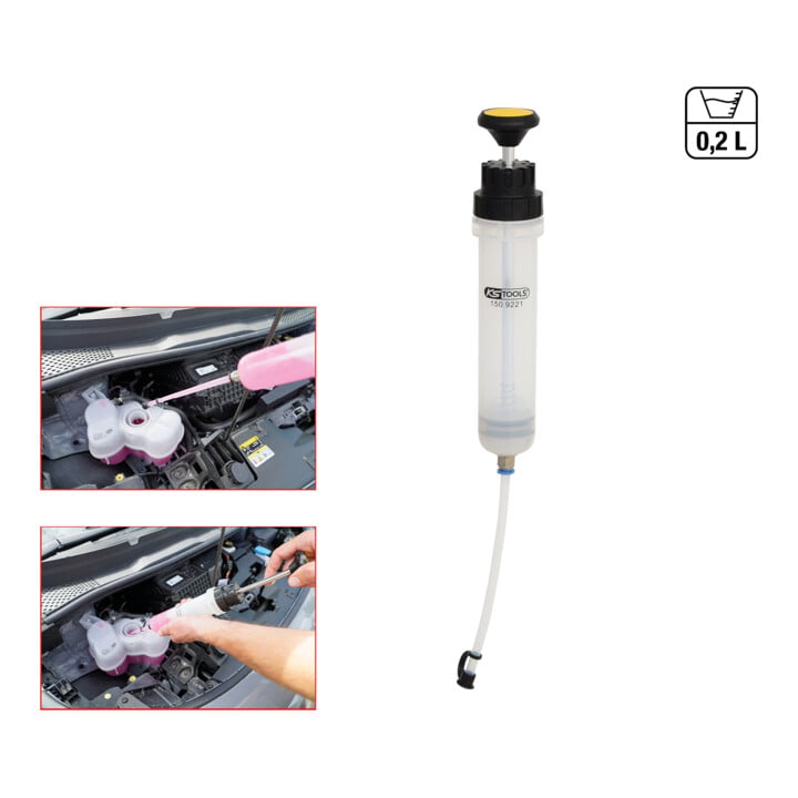 Pompe manuelle d'aspiration et de niveau, 0,2 litres