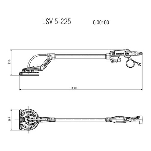 Ponceuse à long manche Metabo LSV 5-225 Sac à outils