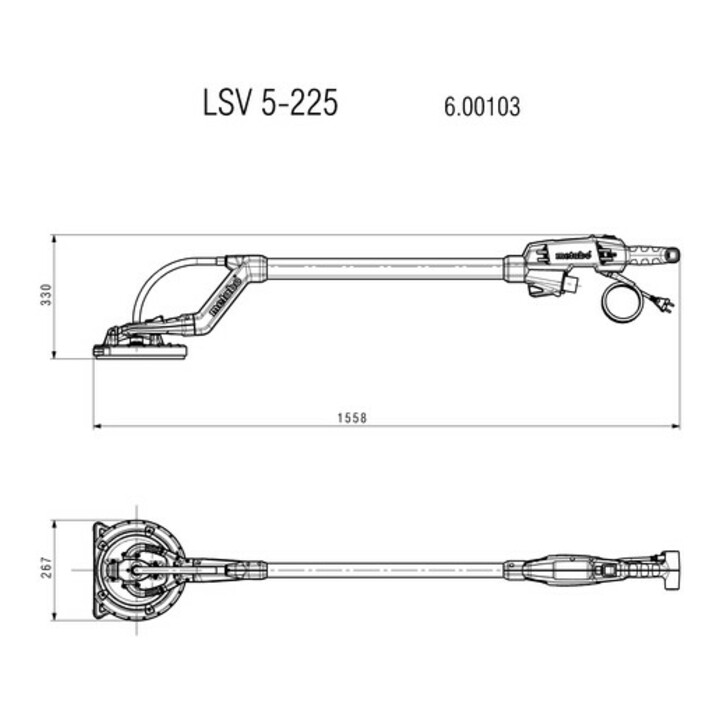 Ponceuse à long manche Metabo LSV 5-225 Sac à outils