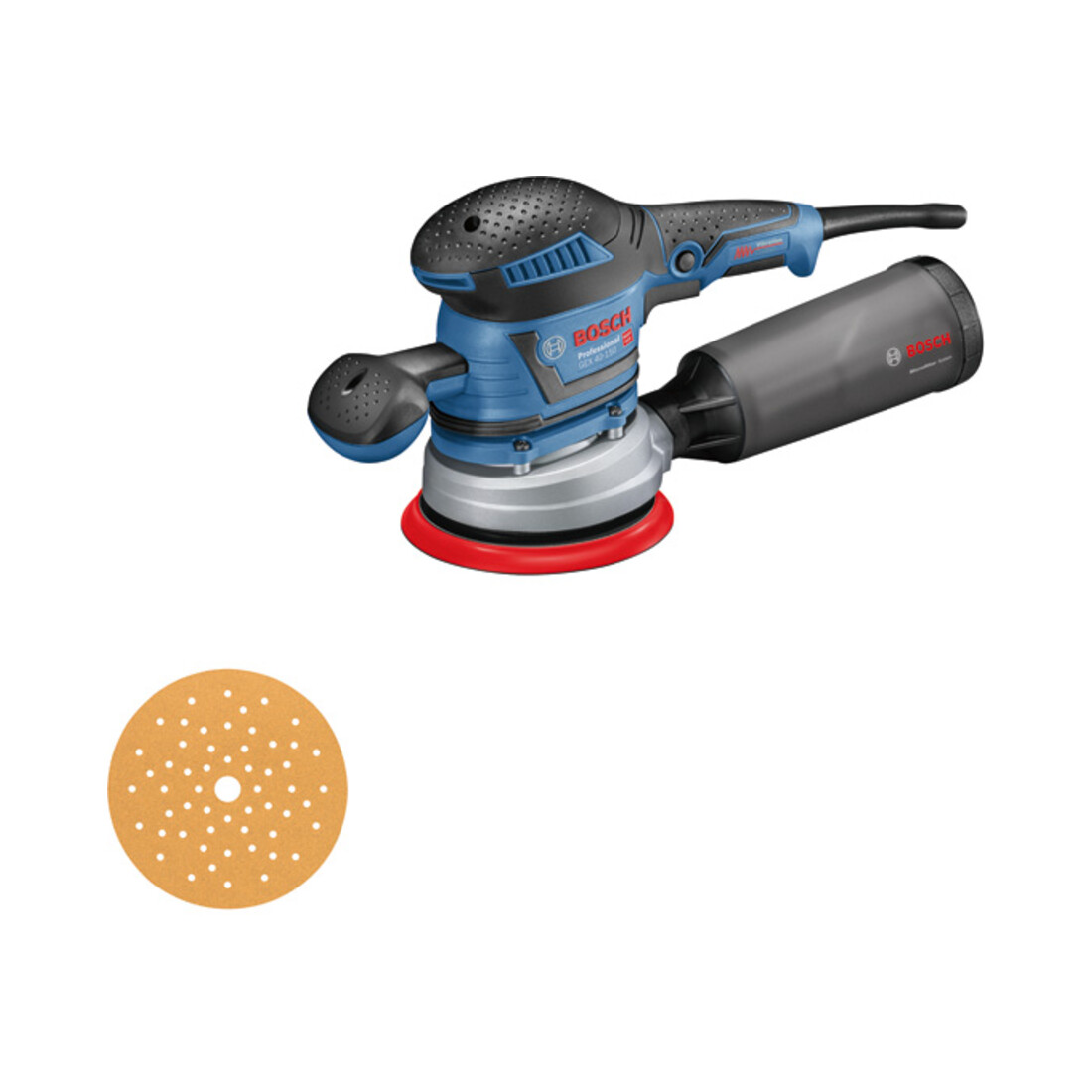 Ponceuse excentrique Bosch GEX 40-150 avec 1 x feuille abrasive à trous multiples C470