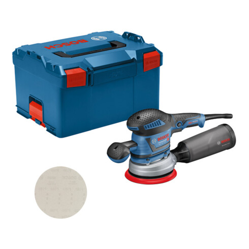 Ponceuse excentrique Bosch GEX 40-150 avec 1 x feuille abrasive M480 et L-BOXX