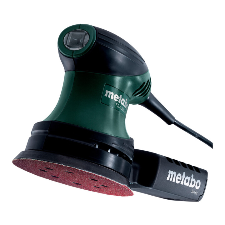 Ponceuse excentrique de paume Metabo FSX 200 Intec, dans une mallette en plastique