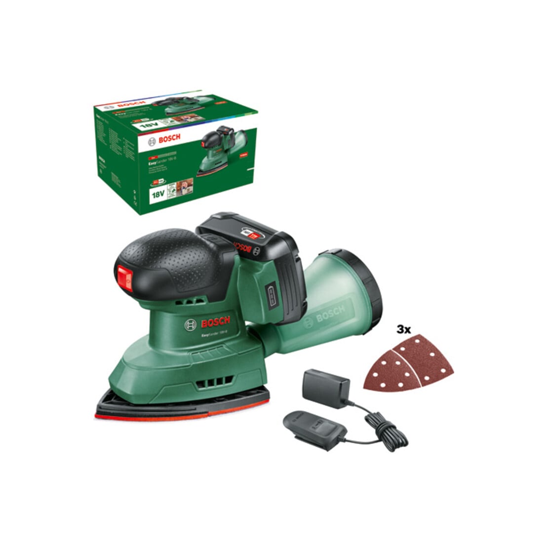 Ponceuse multi-usages sans fil EasySander 18V-8 Bosch, 1 x batterie PBA 18V 2.0Ah