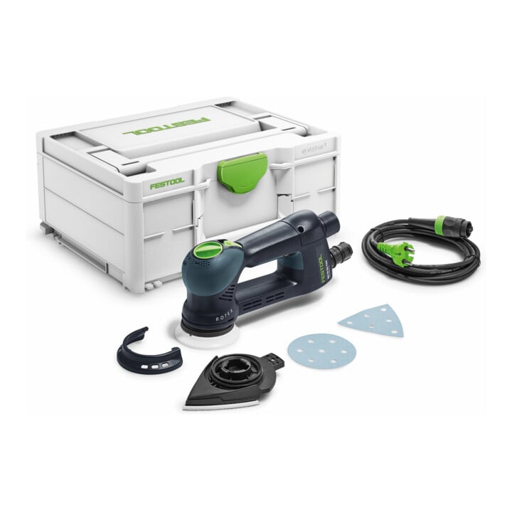 Festool Getriebe-Exzenterschleifer RO 90 DX FEQ-Plus ROTEX + Schleifscheiben STF D90/6 P120 GR/100 + Schleifscheiben STF D90/6 P80 GR/50 + Schleifscheiben STF D90/6 P40 GR/50