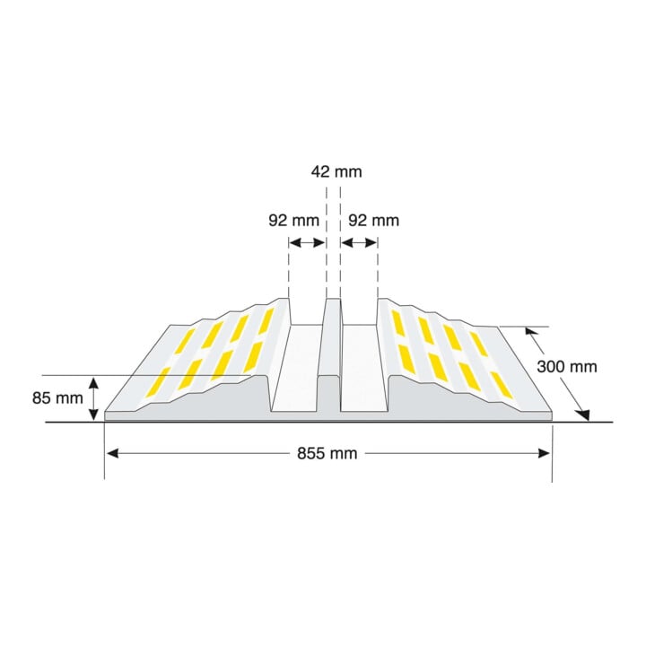 Pont de câbles Moravia pour tuyaux B/C/D max. 75 mm 855 x 300 x 84 mm