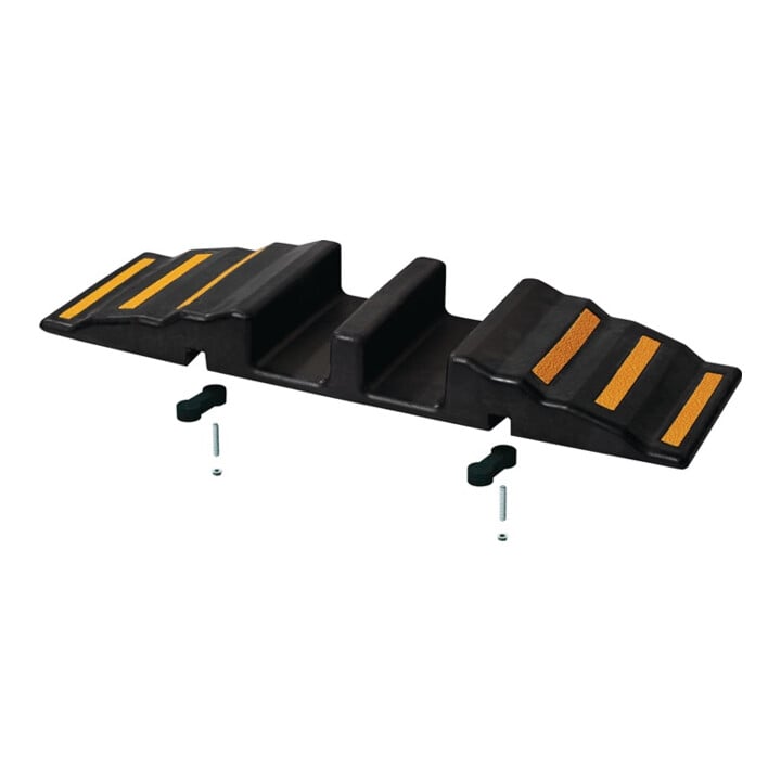 Pont de tuyau en caoutchouc L850xB380xH90mm 6 bandes réfléchissantes