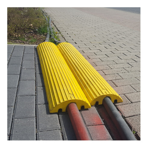 Moravia Ponte per cavi, piccolo, giallo, 3 canaline per cavi, 1200x210x65mm