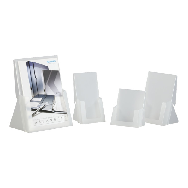 Porte-brochures Eichner DIN A4 1/3 format portrait, 0,8 mm PP transparent