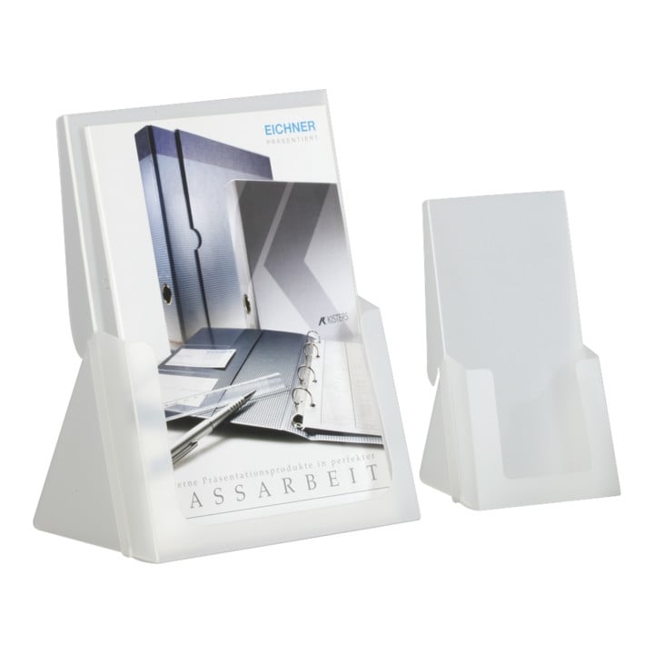 Porte-brochures Eichner DIN A4 1/3 format portrait, 0,8 mm PP transparent