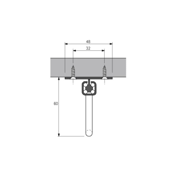 Porte-cintres Hettich avec coulisse sur base Quadro, 400 mm, argenté