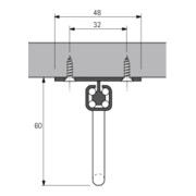 Porte-cintres Hettich avec glissière sur base Quadro, 350 mm, argenté-3