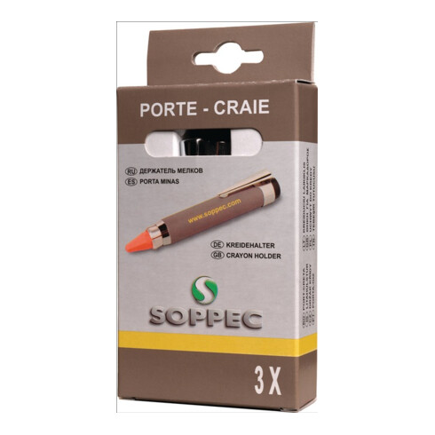 Porte-craie p. craies rondes/ang. L. 120 mm 3 un. / boîte SOPPEC