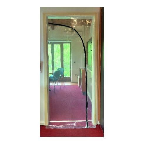 Porte de protection anti-poussière 1,2 × 2,2 m avec fermeture éclair, ruban adhésif