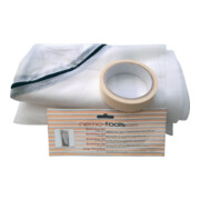 Porte de protection anti-poussière 1 tissu/1 rouleau ruban adhésif tissu 2,3x1,2 m/ruban 25 m x 50 mm QUICKDOOR-1