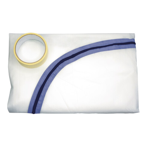 Porte de protection anti-poussière 1 tissu/1 rouleau ruban adhésif tissu 2,3x1,2 m/ruban 25 m x 50 mm QUICKDOOR