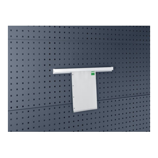 Porte-documents DIN A4 haut aluminium l.500xP21xH34mm p. panneaux perforés