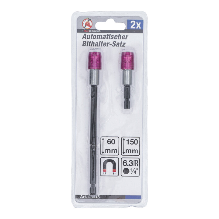 Porte-embout automatique empreinte six pans femelle 6,3 mm (1/4") 60/150 mm 2 pièces BGS