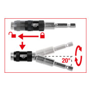Porte-embouts magnétique 1/4" KS Tools à changement rapide, articulé-2