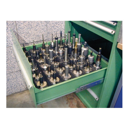 Porte-outils HSK63 en polypropylène compacte 10 p. l. 360 x P. 180 x H. 60 mm