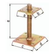 Porte-postes en I 70x70x100x100x100x100x150mm STA galvanique brut, jaune galvanique GAH-1