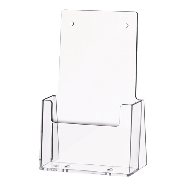 Porte-prospectus de table 1/3 DIN A4/C6 long plastique transparent autonome HELI