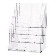 Porte-prospectus de table 4 x DIN A4 vertical plastique transparent autonome