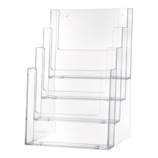 Porte-prospectus de table 4 x DIN A5 vertical plastique transparent autonome HEL