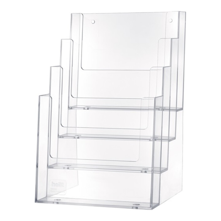 Porte-prospectus de table 4 x DIN A5 vertical plastique transparent autonome HEL