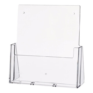 Porte-prospectus de table DIN A4 vertical plastique transparent autonome HELIT