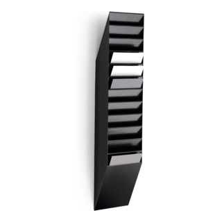 Porte-prospectus H1115xl240xP135mm nbre. comp. 12 A4 hoch polystyrène noir