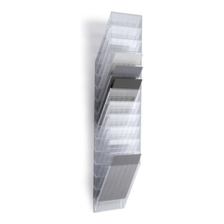 Porte-prospectus H1115xl240xP135mm nbre. comp. 12 A4 hoch polystyrène transparen