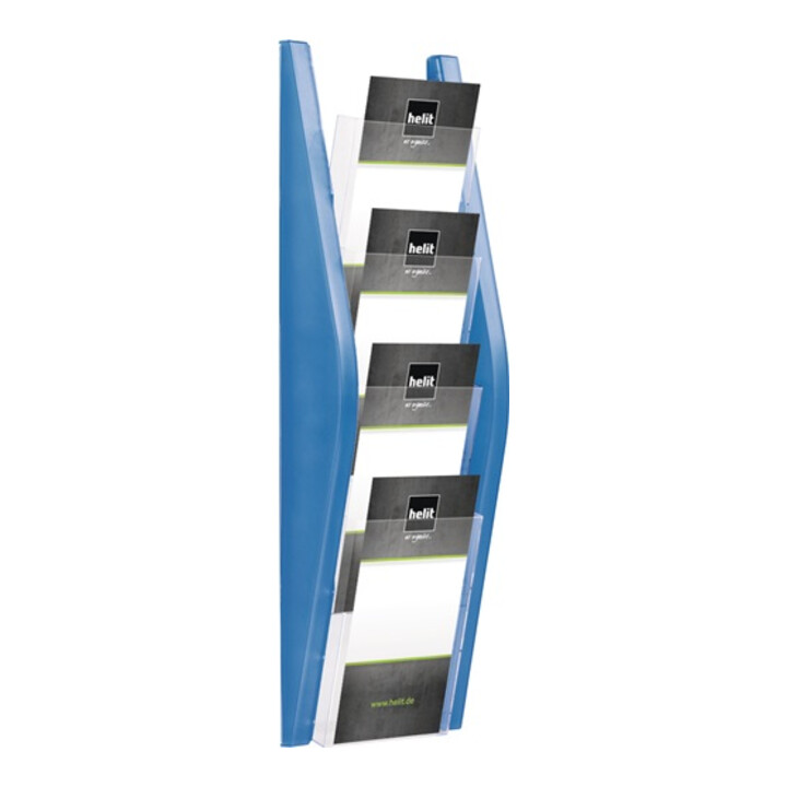 Porte-prospectus H540xl169xP80mm 1/3 A4 vertical bleu