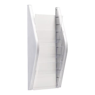 Porte-prospectus H540xl280xP80mm DIN A4 vertical argent