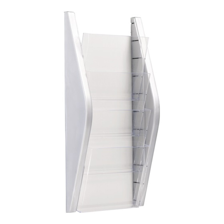 Porte-prospectus H540xl280xP80mm DIN A4 vertical argent