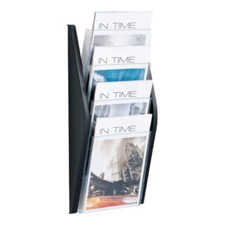Porte-prospectus H540xl280xP80mm DIN A4 vertical noir