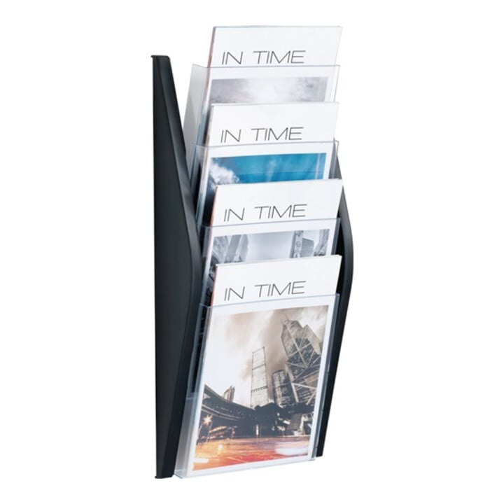 Porte-prospectus H540xl280xP80mm DIN A4 vertical noir