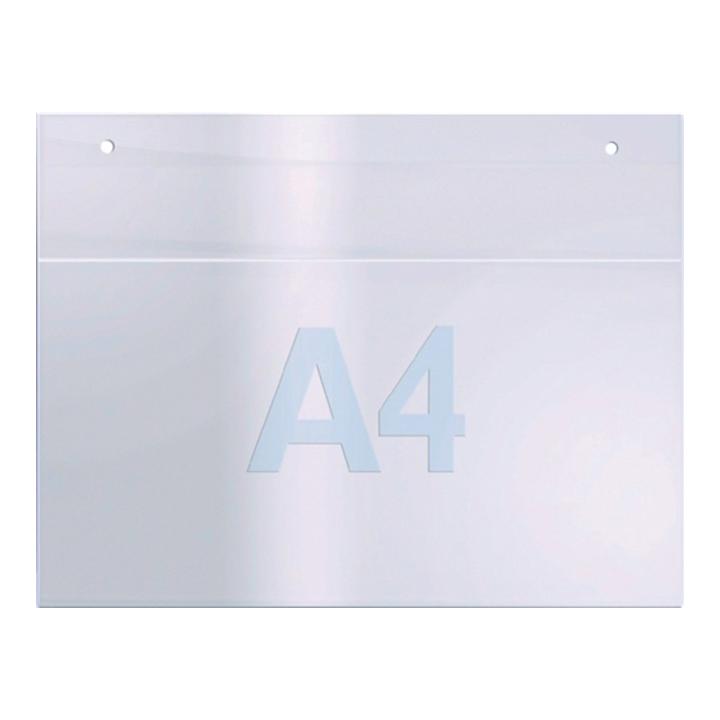 Porte-prospectus mural DIN A4 transversal acrylique transparent