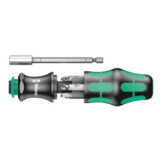 Porte-tournevis avec embouts  Wera 1/4 pouce corps télescopique et aimant