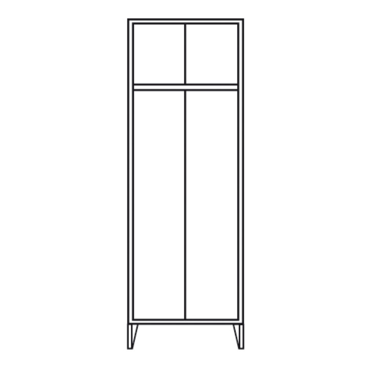 Portofino Kleiderschrank S/W mit Füßen 1 Doppelabteil Abteilbreite 300 mm