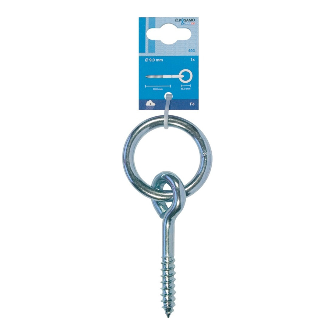 PÖSAMO Anneau de crèche galZn (SB) 9,0x45mm filetage bois 1 pce