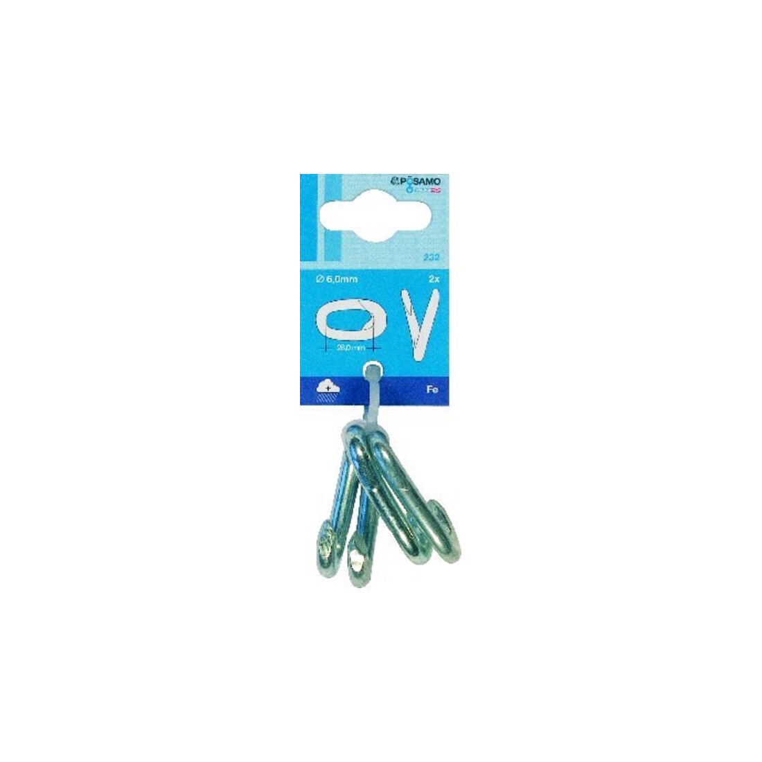 PÖSAMO Maillons rapides (SB) galZn 6,0 mm x 2 pcs.