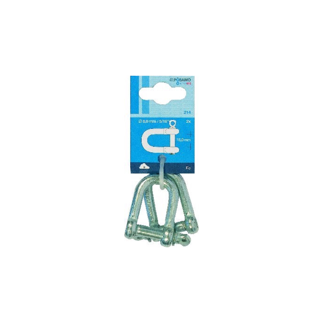 PÖSAMO Manille droite (SB) galZn 5,0 mm-3/16" par 2 pièces