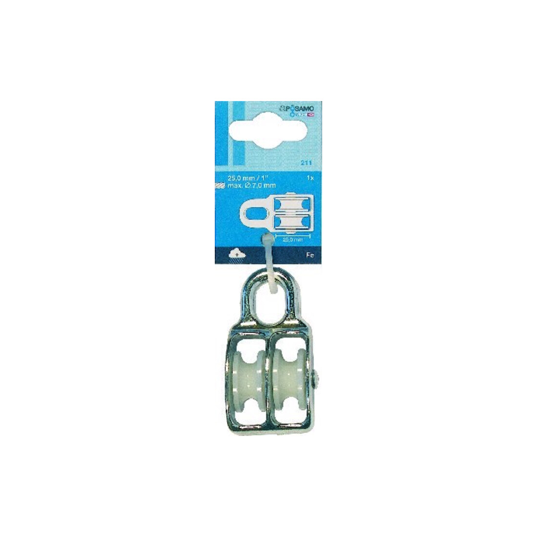 PÖSAMO Poulie double (SB) galZn pour câble Ø env. 7,0 mm