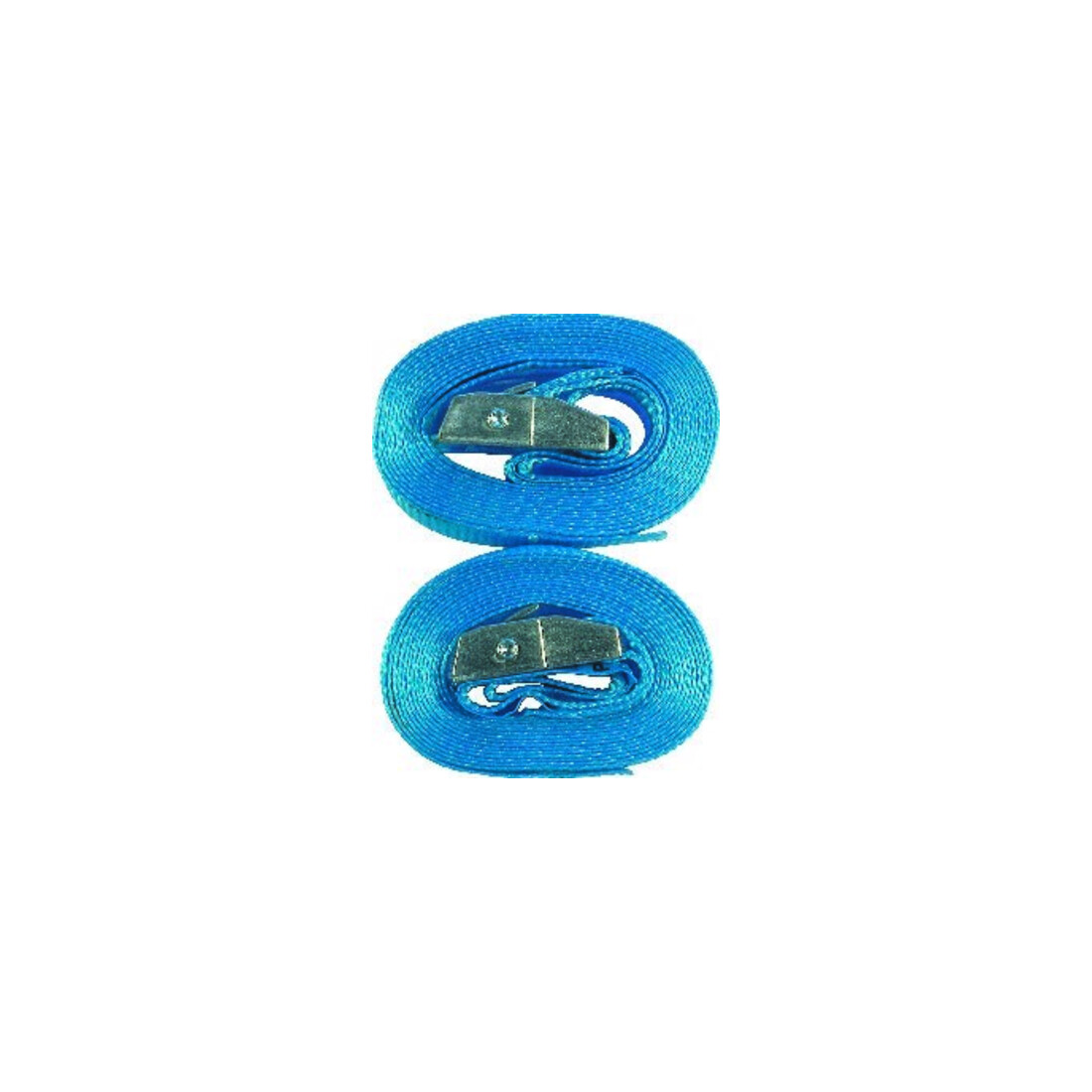 PÖSAMO Sangle d'arrimage avec verrou à pince 2,5x300cm bleu x 2 pcs