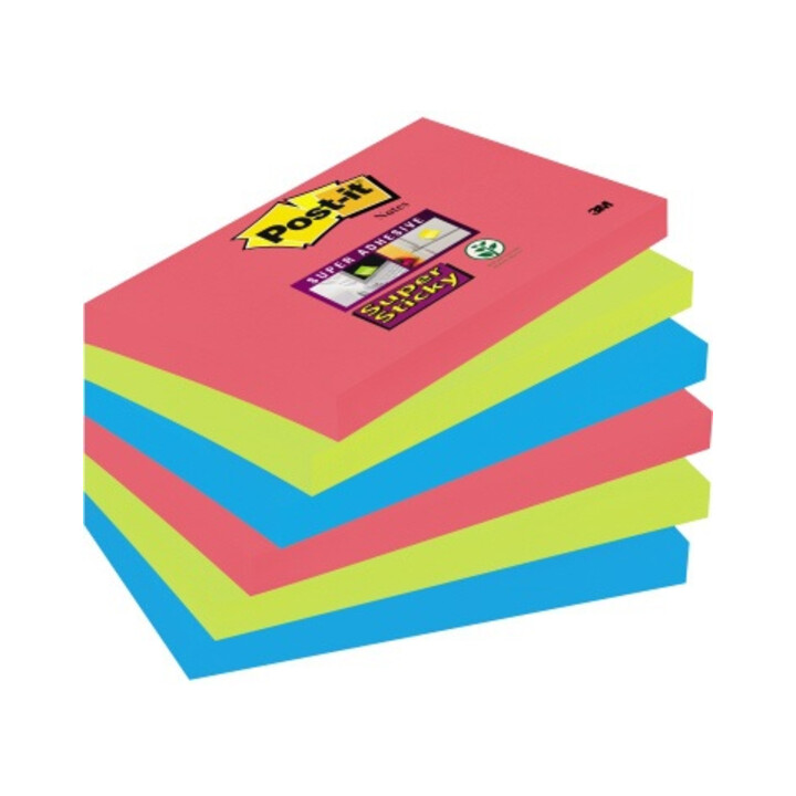 Post-it Haftnotiz 6556SJ 127x76mm 90Bl. rt/gn/bl 6 St./Pack.
