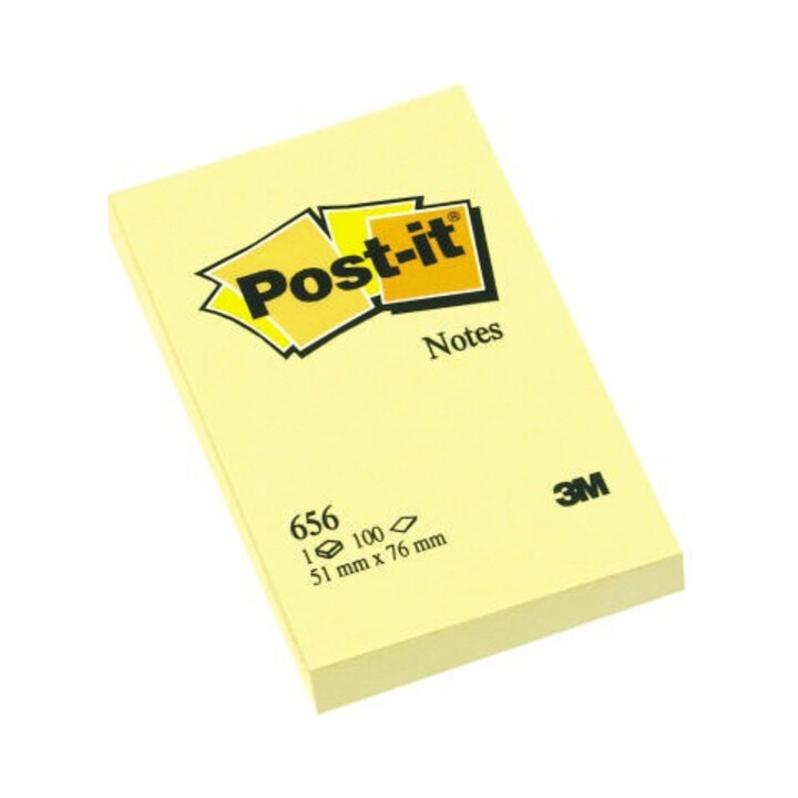 Post-it Haftnotiz Notes 656 51x76mm 100Blatt gelb