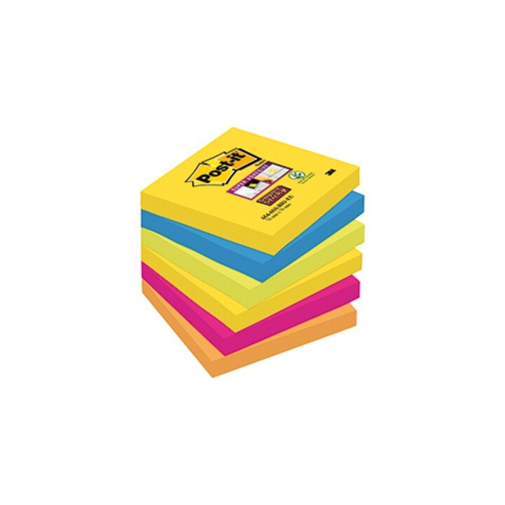 Post-it Haftnotiz Super Sticky 6546SR 76x76mm sort. 6 St./Pack.