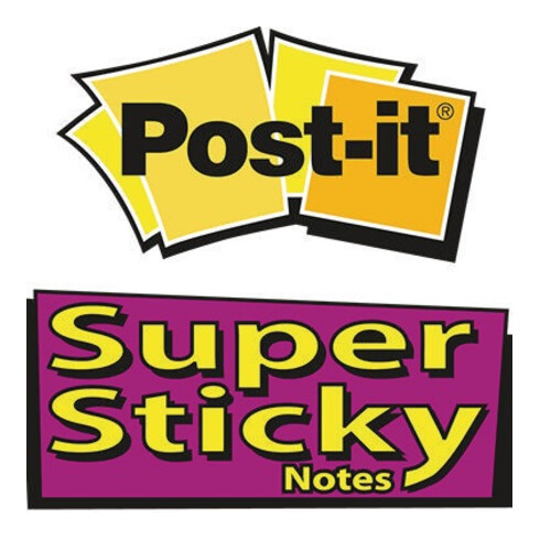 Post-it Haftnotiz Super Sticky 6910YPOG 48x48mm sort. 4 St./Pack.