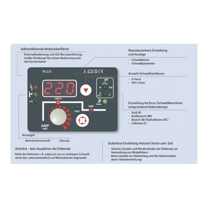 Poste à souder à l'arc avec électr. enr. MMA 220 cel Set avec accessoires 10 - 2